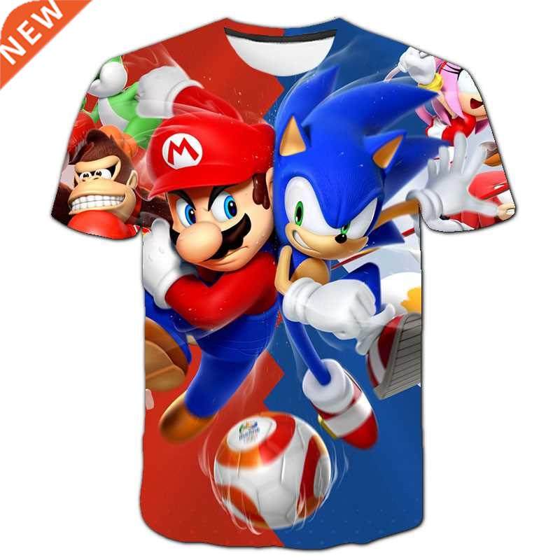 2022 Summer Fashion Marios Sonic T-Shirt Boys Girls Tshirts