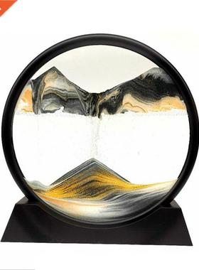 Creative 3D Glass Sandscape in Motion Hourglass Moving Sand