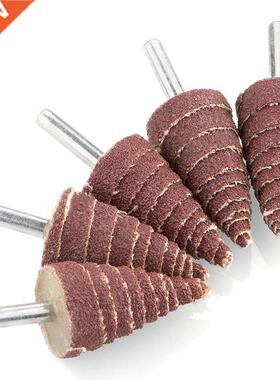 20 Pack 6mm Cone Shape Abrasive Sandpaper 1/8 Inch Shank Mou
