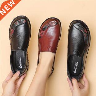 Spring Flats Luxury Women Flat Elderly Shoes Retro Vintage G