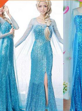 Hot Sales Elsa Queen Adult Women Dress Costume Cosplay Flowe