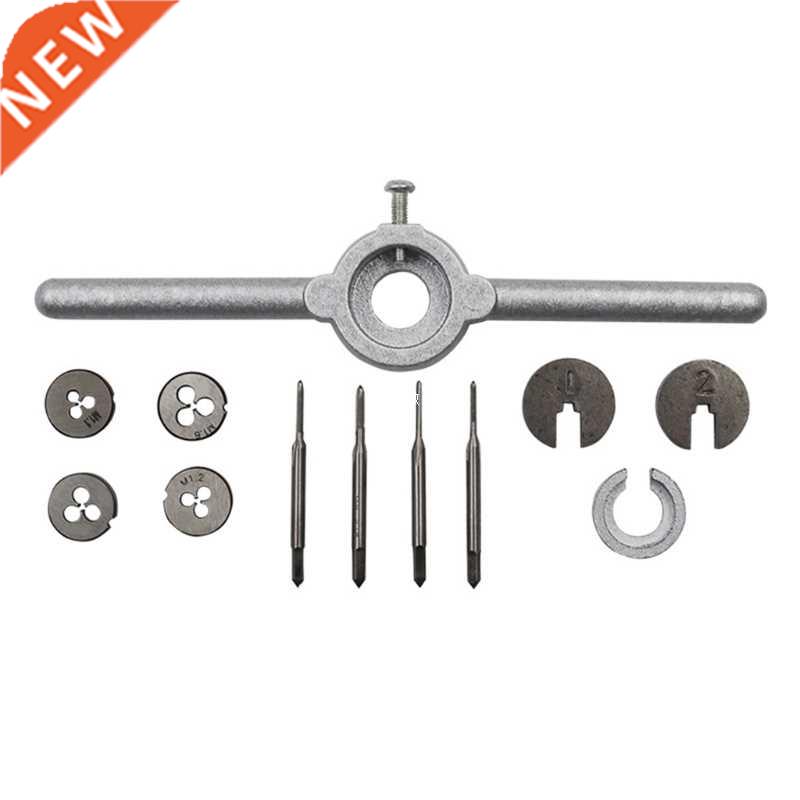 10pcs Mini HSS Metric Taps Dies Wrench Handle Kit M1-M1.6 Sc