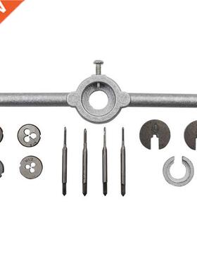 10pcs Mini HSS Metric Taps Dies Wrench Handle Kit M1-M1.6 Sc