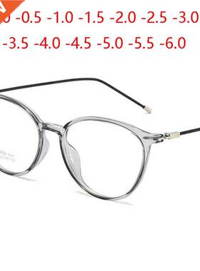 Transparent Gray Oval Nearsighted Glasses Ultralight TR90 St