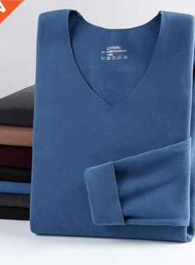 Mens Thermal Underwear Non-marking V-neck For Men Winter Lon