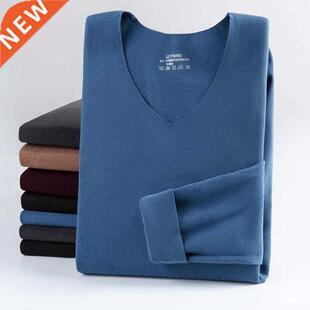 Mens Thermal Underwear Non-marking V-neck For Men Winter Lon