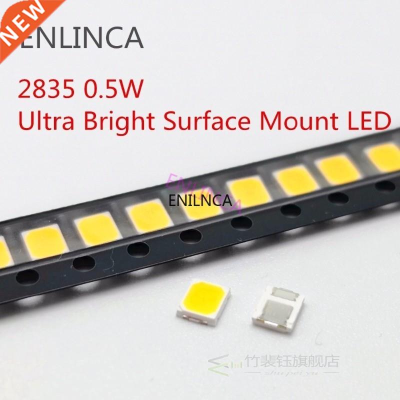 100pcs SMD LED 285 White Chip 0.5 W V 6V 9V 18V 50-55LM Ul