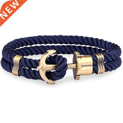 Men Anchor Bracelet Made of Nylon in Navy Blue und Anchor M