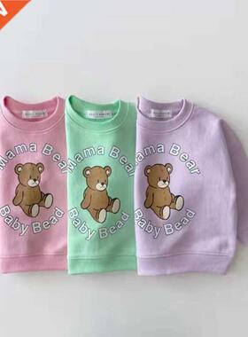 2022 Spring Autumn Children Girls Sweatshirts Cartoon Bear C