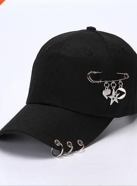 Hip Hop Cap with Ring Snapback Hat Women Men Baseball Cap wi