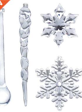 40PC Snowflake Icicle Christmas Ornaments New Year Ornaments