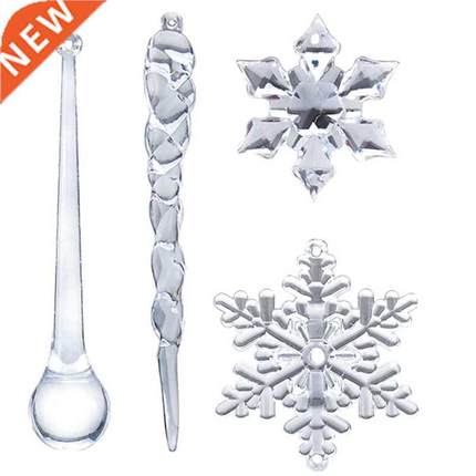 40PC Snowflake Icicle Christmas Ornaments New Year Ornaments