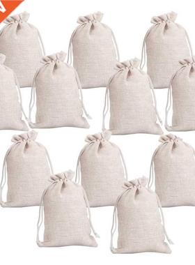 12Pcs Small Cotton Drawstring Bags Reusable Muslin Cloth Gif