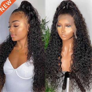 Deep Wavy Black Synthetic Frontal 26Inch Lace Hair Glueless
