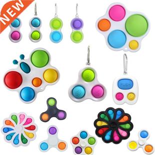 Fidget Antiss Key Children Adult Toys Dimple Simple Ring