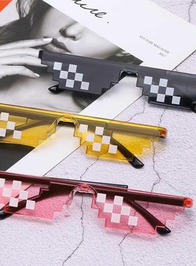 1PC Funny Mosaic Sunglasses Thug Life Sunglasses Retro Gamer