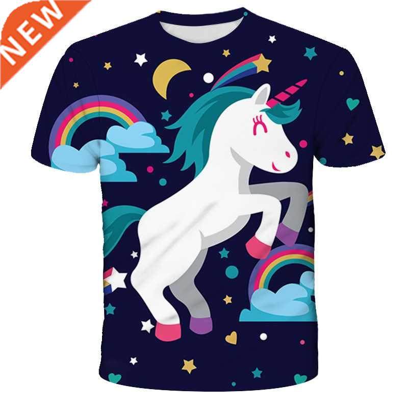cute Unicorn T-Shirts Girls Clothes Boys Children 3D T-Shirt