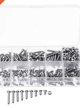 M3SS5 340Pcs M3 A2 Stainless Steel Hexagon Sockets Screw Nut