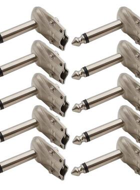 10Pcs Right Angle 6.35mm 1/4 Inch 2 Pole Mono Jack Connector