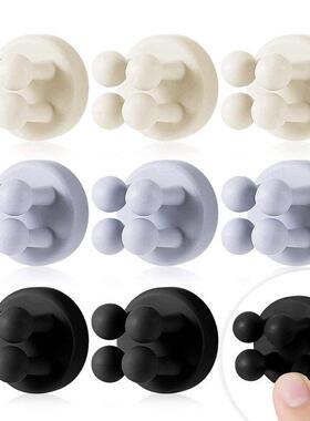 9PCS Adhesive Hooks Plug Cable Utility Hook Sticky Silicone