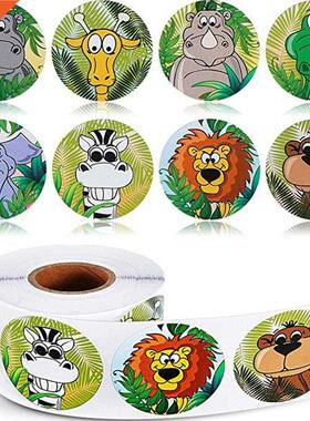 500pcs/roll Zoo Animals cartoon Stickers for kids classic to