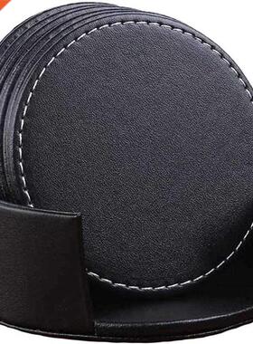 Set of 6 Lether Drink Costers Round Cup Mt Pd 适用于 Hom