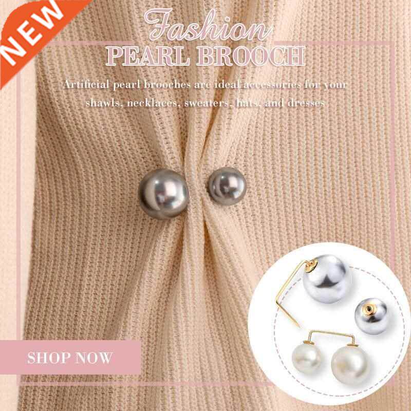 3pcs fashion pearl brooch cute creative fixed clothes pearl