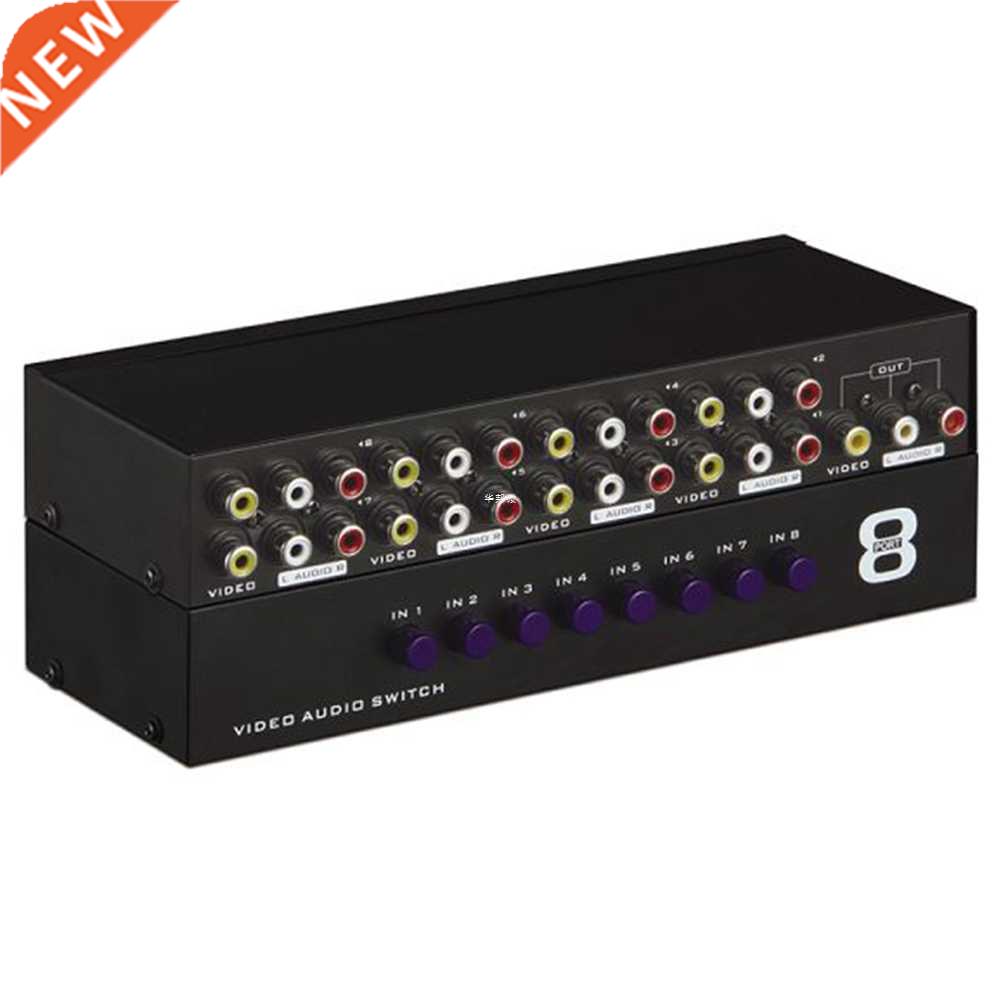 8-pot composite RCA AV Switcher box 8X1 RCA Switch 8 in 1 ou