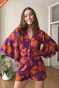 Viscose Print Woven Pajamas THMSS20PT0283 ndyol set Flower