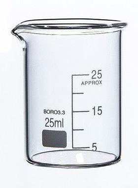 25ml Low m Beaker Chemistry Laboratory Borosilicate Glass Tr