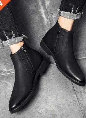 2022 Fashion Chelsea Boots Men Soft Leather Ankle Boots Brit