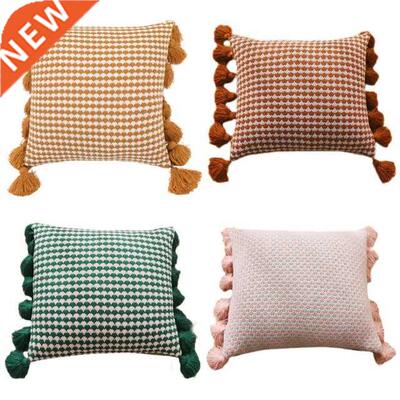 Tufted Boho Throw Pillow Cover Nordic Decorative with Tassel