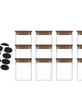 Glass Storage Containers – Set of 12 Clear Glass Food
