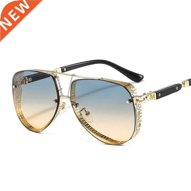 2021 New Hollow Pattern Oval Sunglasses Men Women Luxury nd