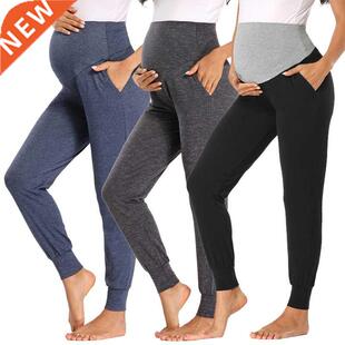 Women's Maternity Fold Over Comfortable Lounge Pants Pregnan