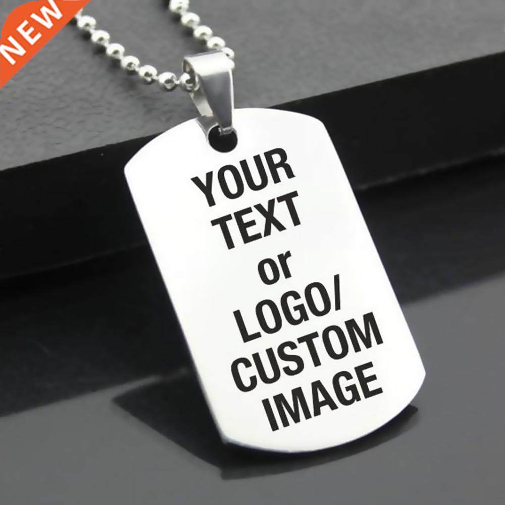 custom laser engraved stainless steel rectangle dog tag mili