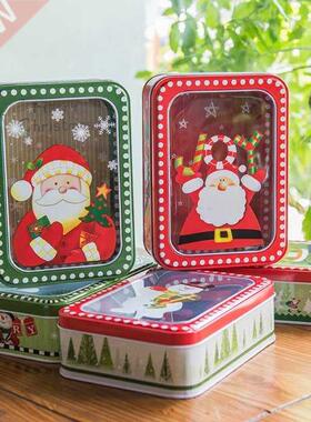 1PC New Year Gift Packaging Tin Box Merry Christmas Santa Cl