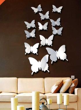 12pcs/Set Butterflies Decal Nursery Wallpaper 3D Mirror Wall