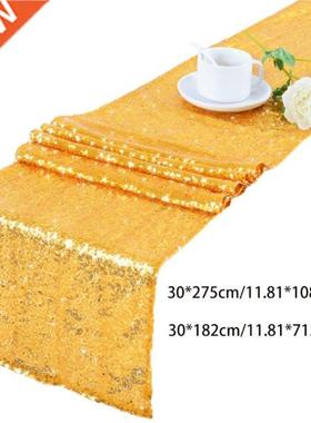 Glitter Metallic Sequins Table Runner Overlay Luxury Shimmer