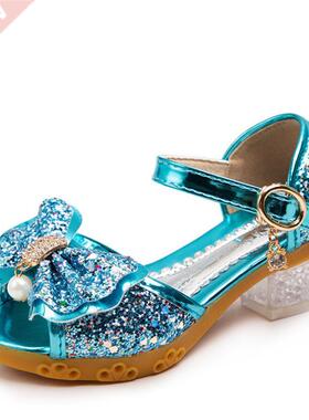 Children's Shoes 2022 New Summer Casual Glitter Bowknot Spri