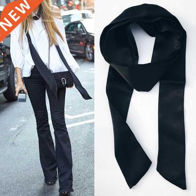 Korean Spring Autun Slender Strip Silk Silk Scarf Solid Col