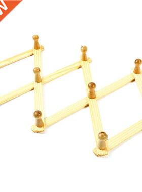 2 PCS Wooden Hook Hanger Wall-mounted Retractable Wall Hangi