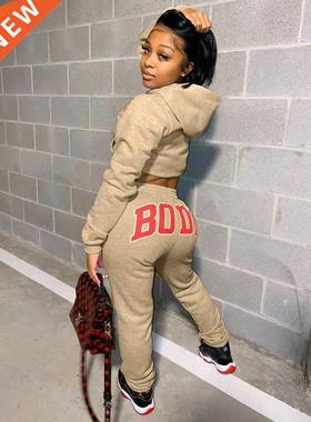 Set Hoodies and Sweatpants Fall Winter Clothes Women Two Pie