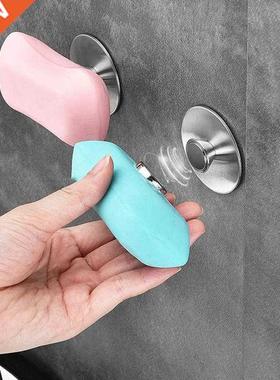 1PC Magnetic Soap Holder Tool Free Rustproof Sponge Holder D