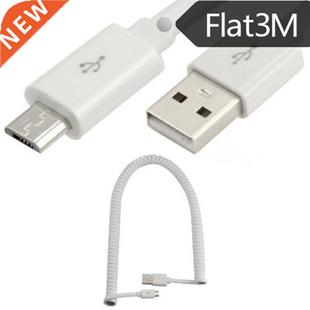 Micro Spring Male 5Pin Flat USB Sync Coiled 2.0 Data