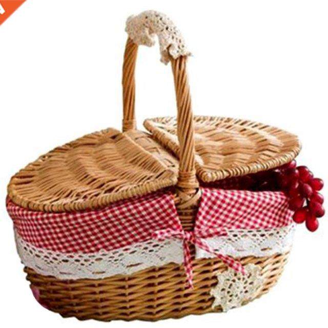 hand made wicker basket wicker camping picnic basket shoppin