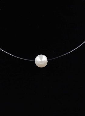 New Transparent Fishing Line Imitation pearls Pendant Neckla