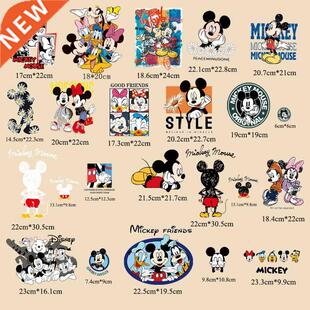 Mickey Mouse Ironing Patches Minnie Hot Transfers Clothing