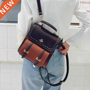 Vintage Quality Leather Preppy Backpac Woen Feale Backpack