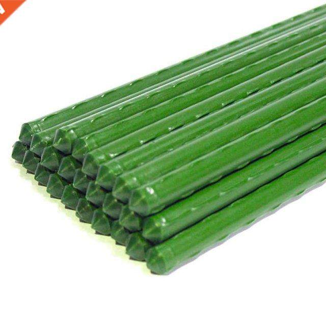 25 pack garden stakes metal plastic coated plant cage suppor